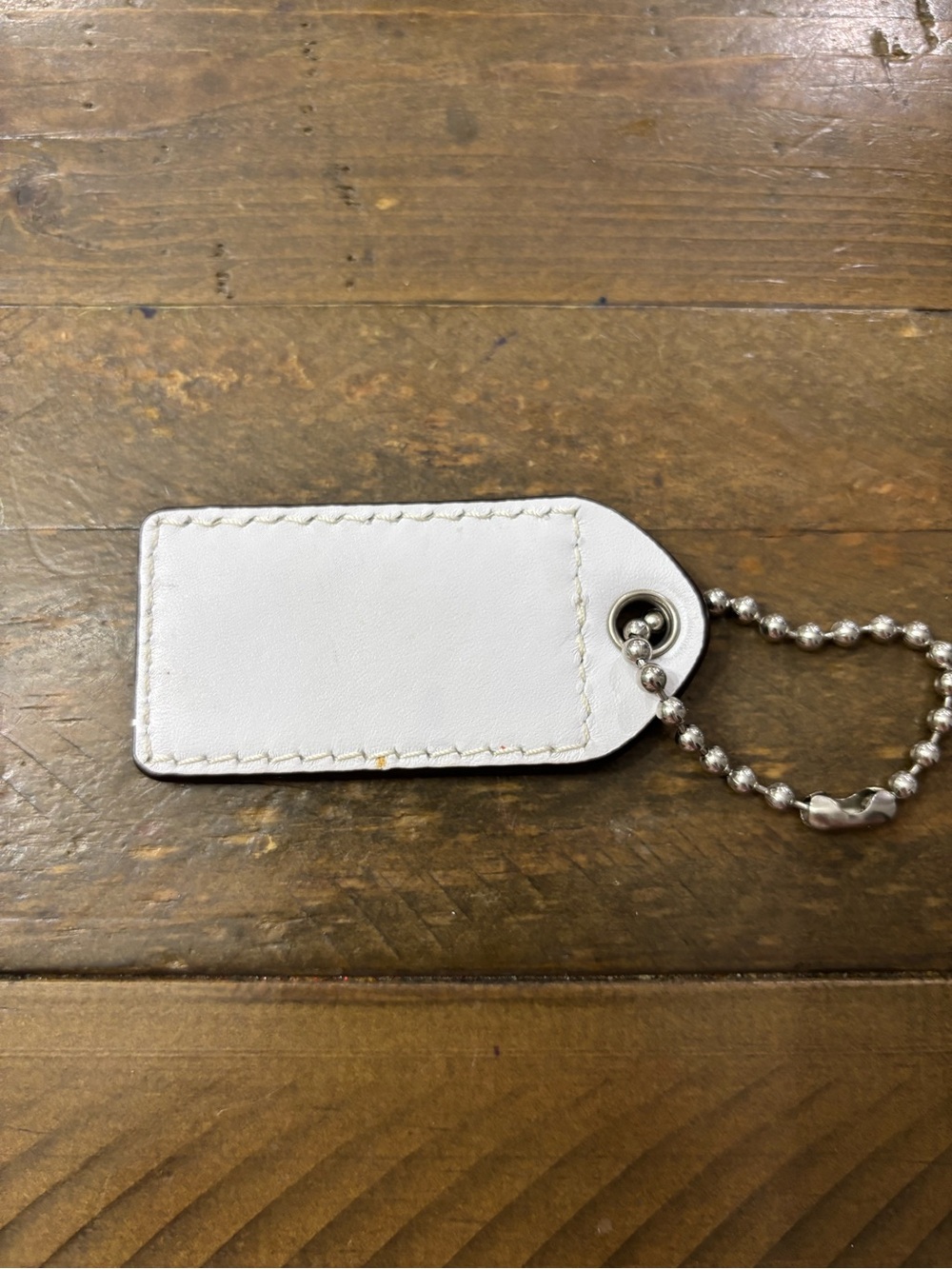 Coach White and Orange Polka Dot Leather Hang Tag - Picture 3 of 5